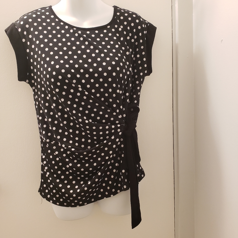 Black polka dot shirt